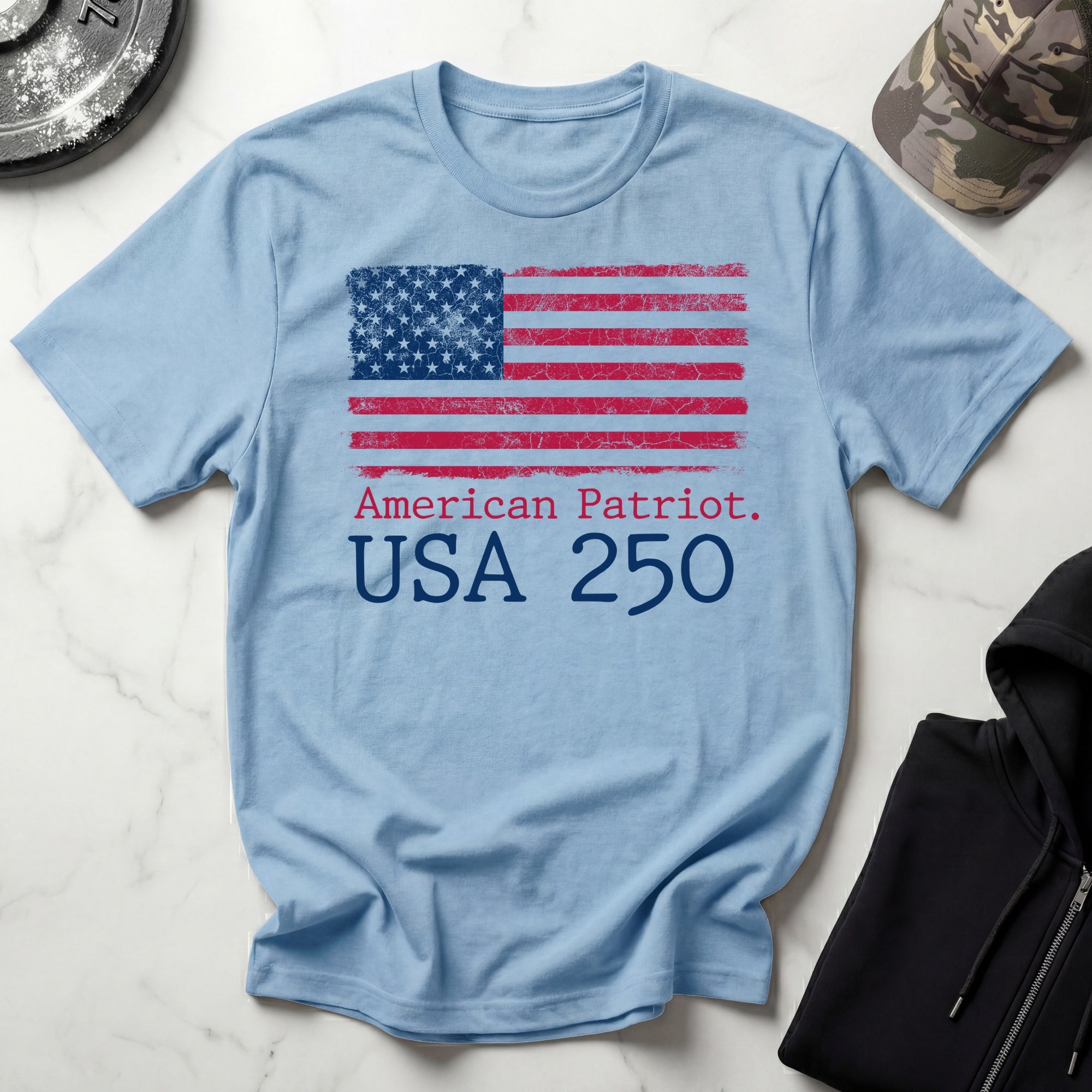 American Patriot USA 250 Graphic Vintage Gym T-Shirt