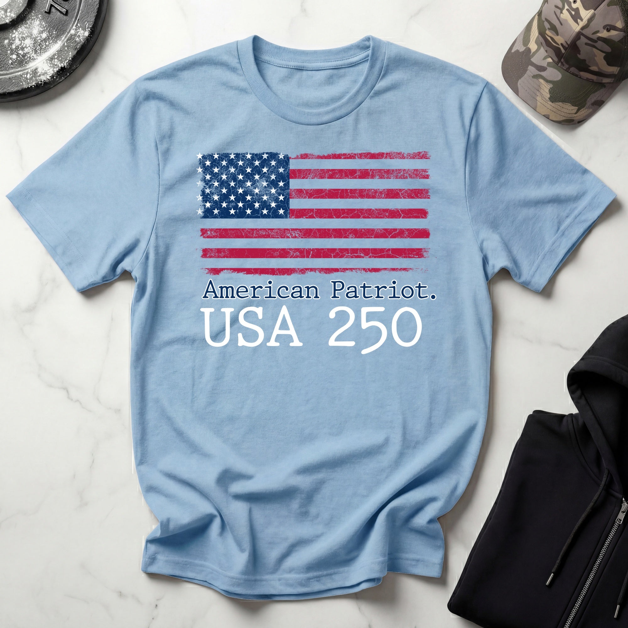 American Patriot 250 Stars and Stripes Vintage Gym T-Shirt