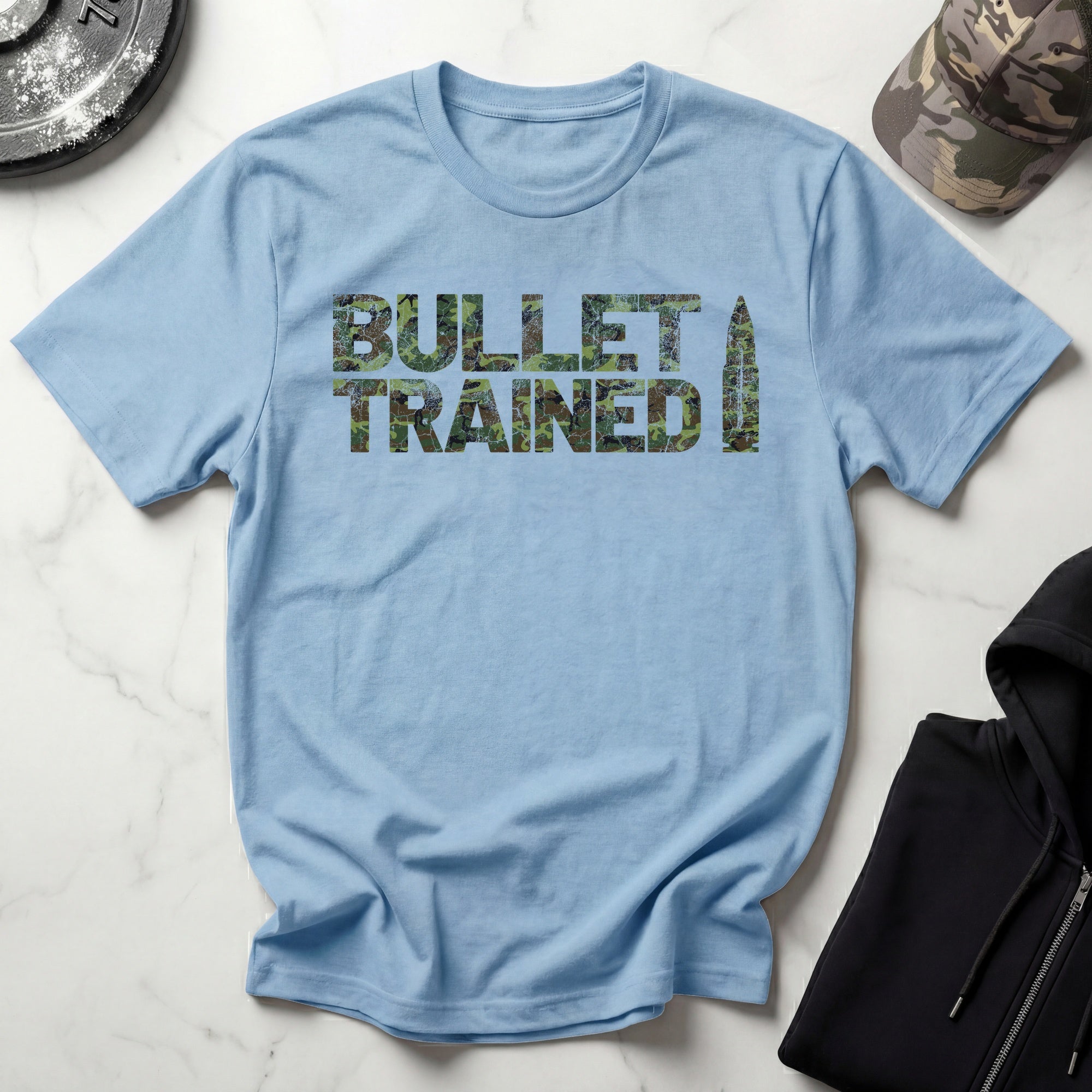 Camo Bullet Trained Graphic Gym T-Shirt