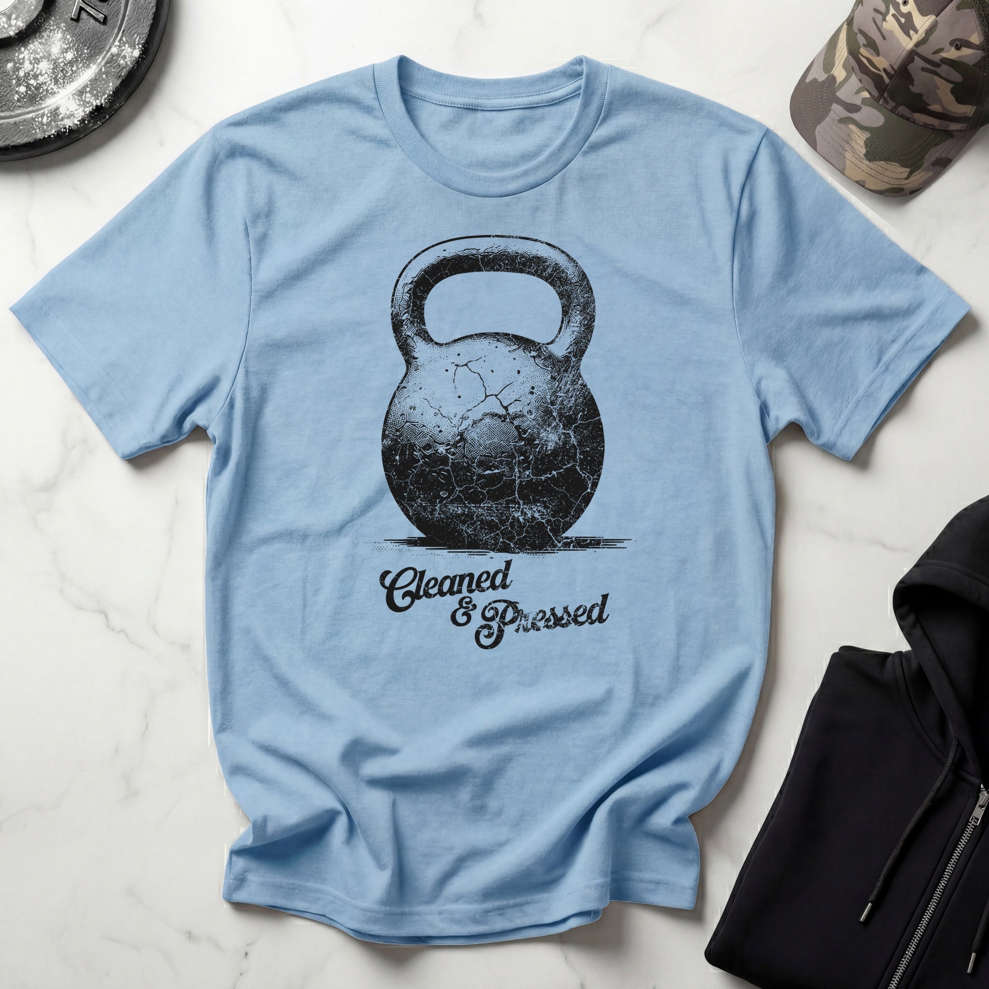 Cleaned and Pressed Kettlebell Retro Gym T-Shirt