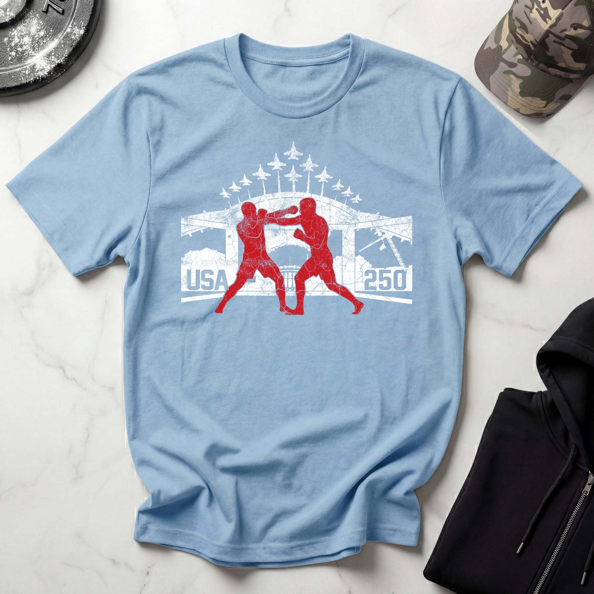 USA Freedom 250 Graphic Vintage Gym T-Shirt