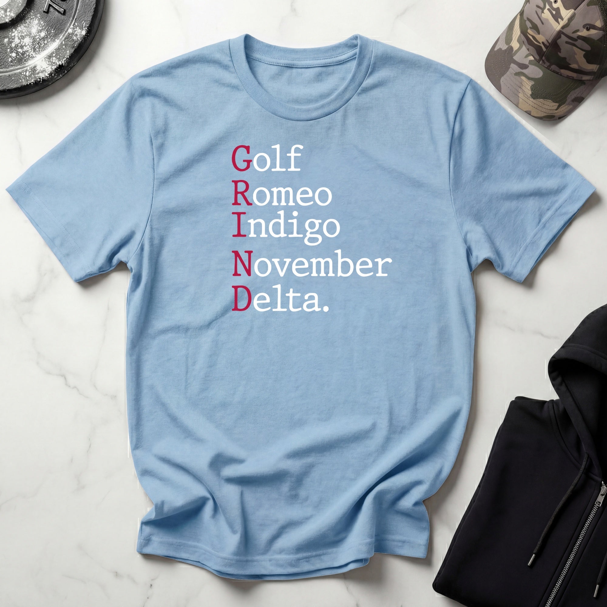 GRIND Phonetic Typographic Vintage Gym T-Shirt