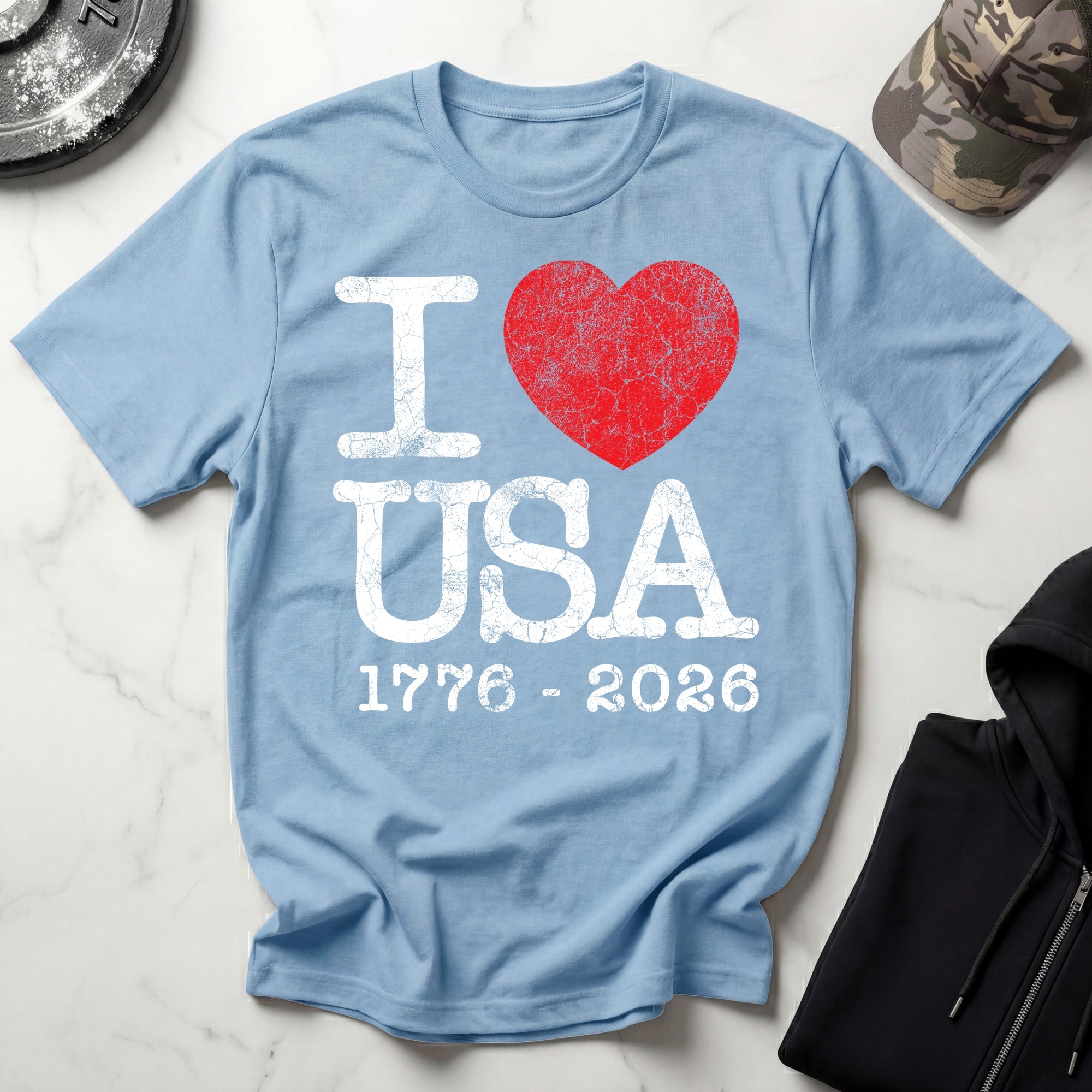 I Heart USA 250 Vintage Gym T-Shirt