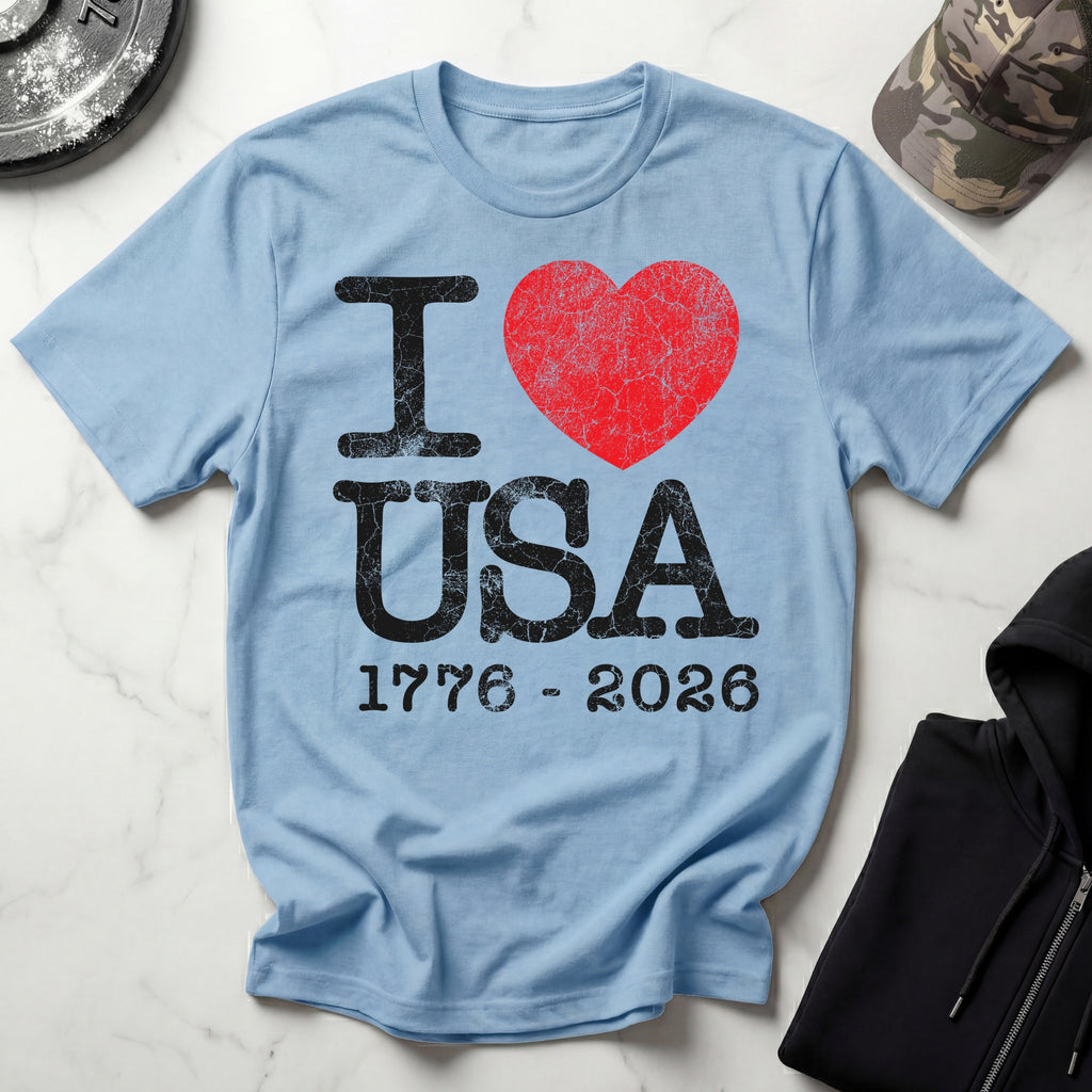 I Heart USA Anniversary Vintage Gym T-Shirt