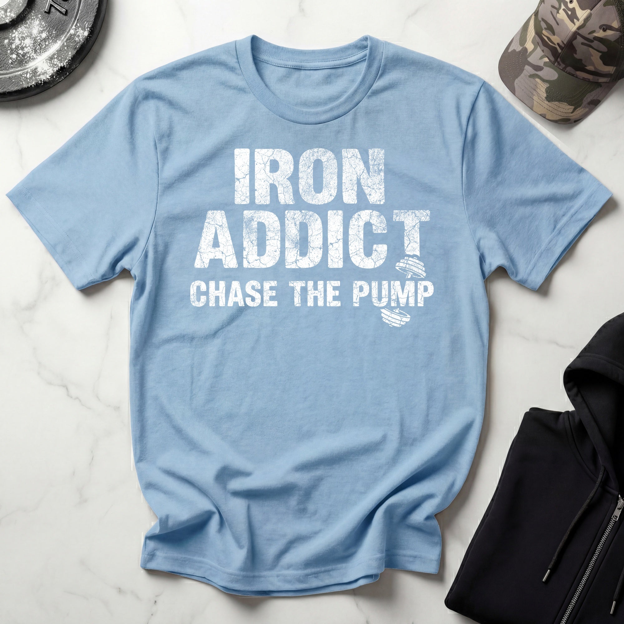 Iron Addict Bodybuilding Vintage Gym T-Shirt