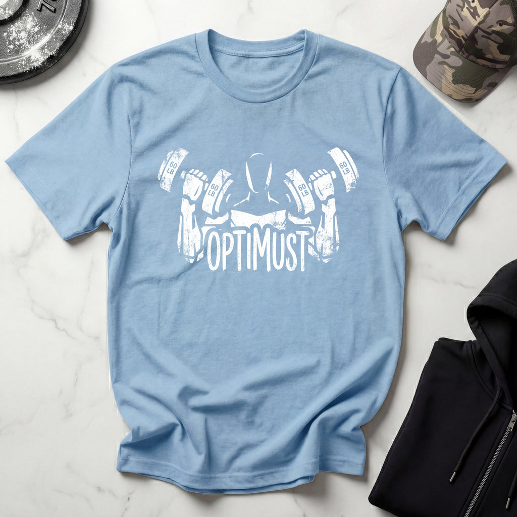 Optimust Weightlifting Robot Gym T-Shirt