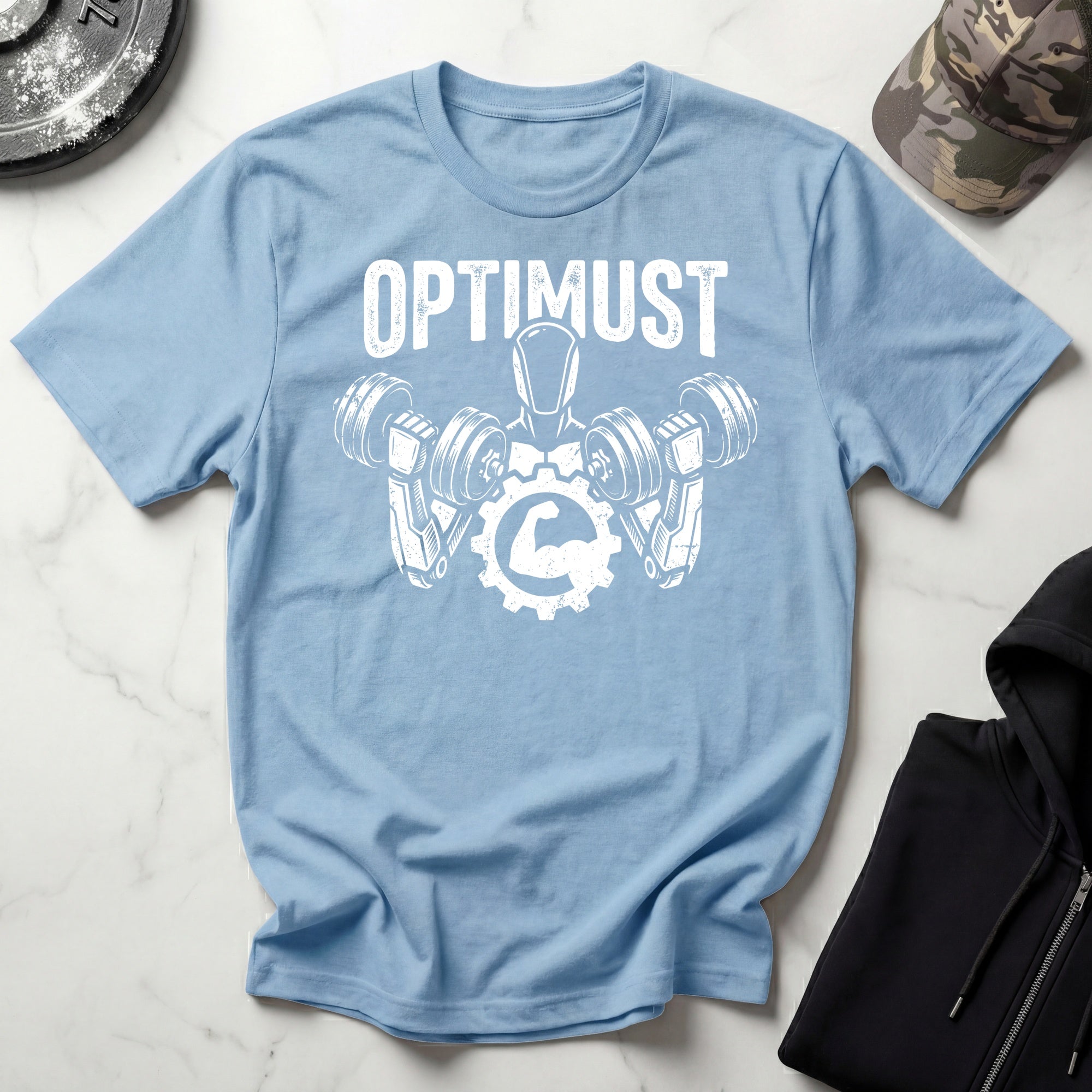 Optimust Jacked Robot Graphic Gym T-Shirt