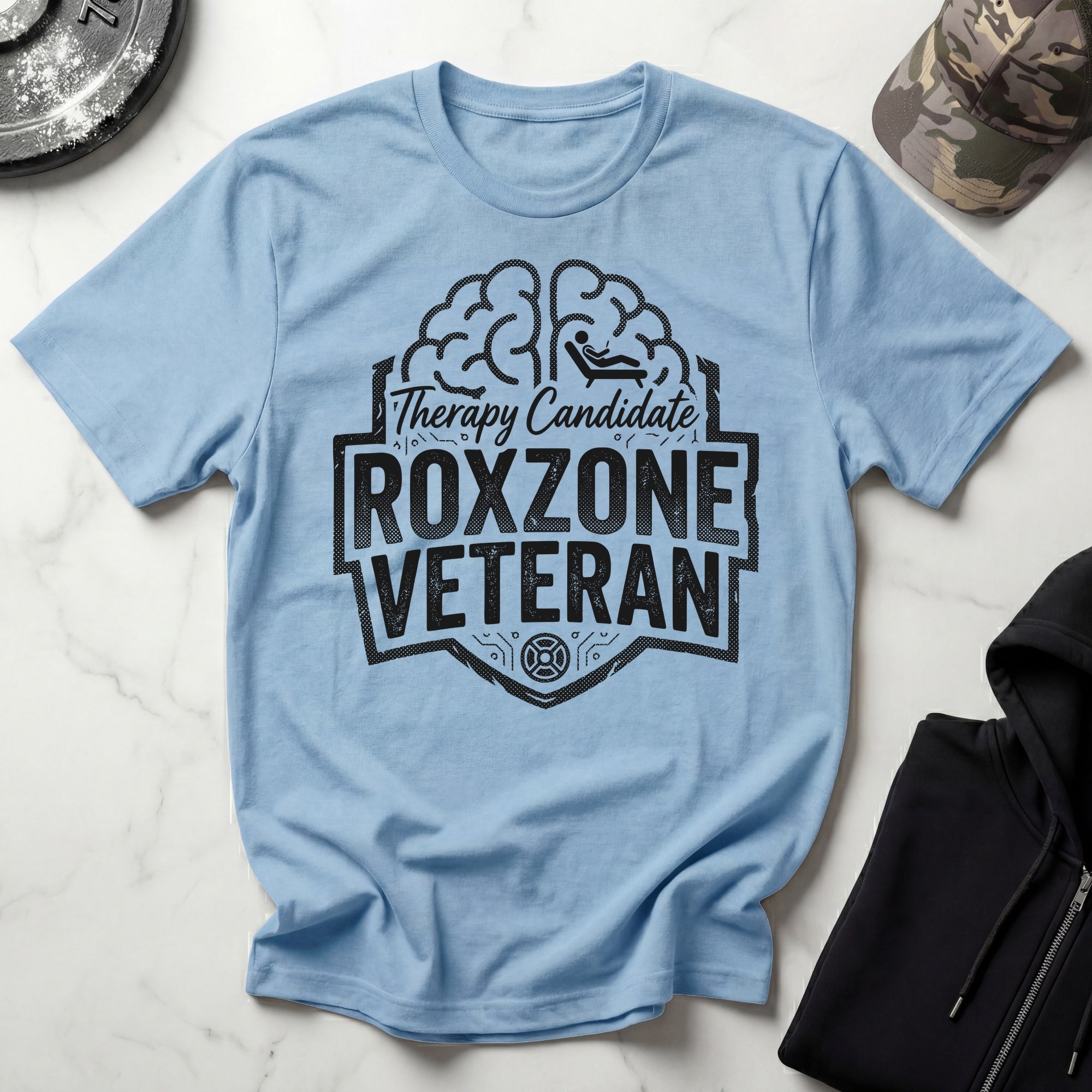 Roxzone Veteran Brain Graphic Dark Gym T-Shirt