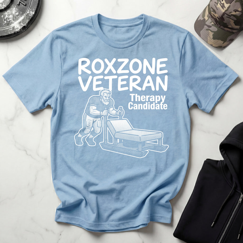 Roxzone Veteran Sled Push White Gym T-Shirt