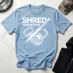 Shred Cutting Time Kettlebell Knife Graphic Vintage Gym T-Shirt