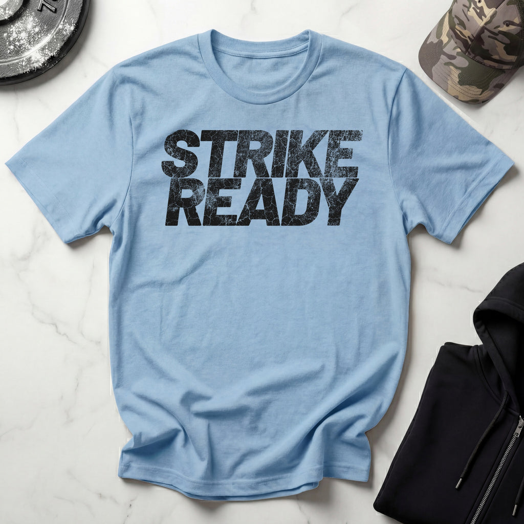 Strike Ready Typographic Vintage Gym T-Shirt