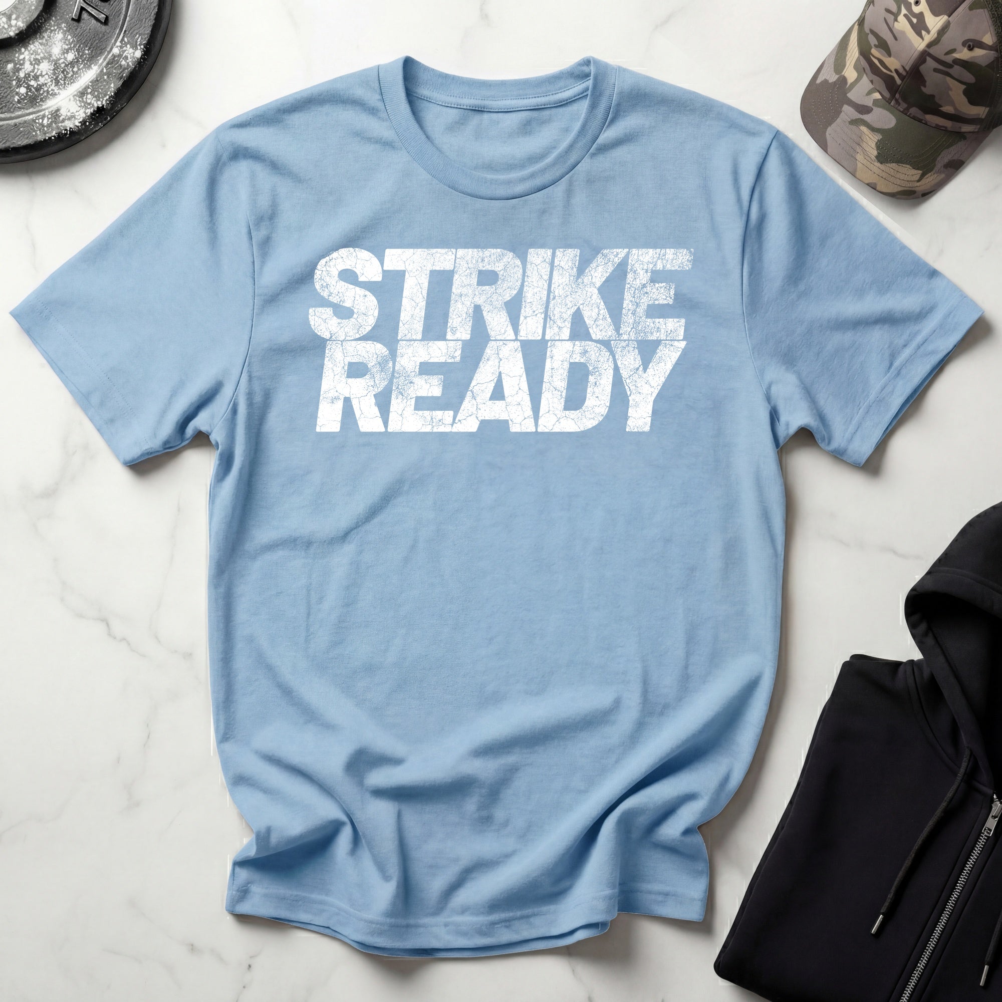 Strike Ready Typographic Retro Gym T-Shirt