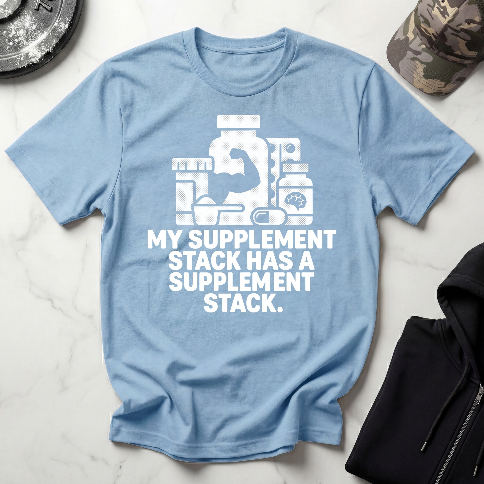 Stacked Supplements Graphic Gym T-Shirt