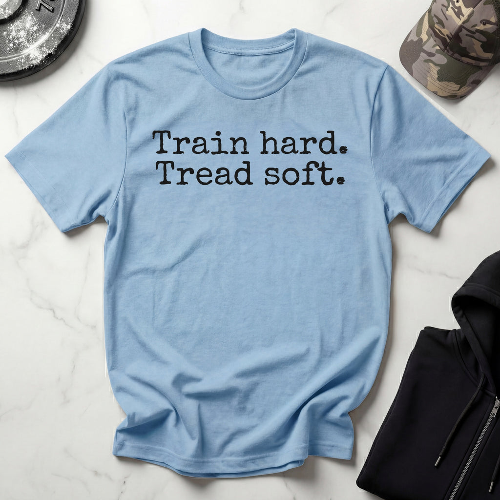 Train Hard Typographic Retro Gym T-Shirt