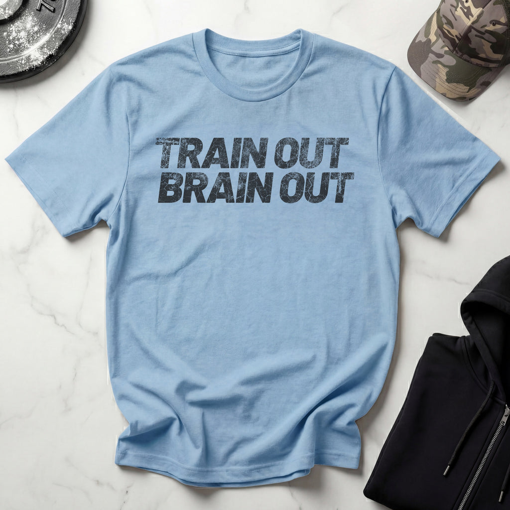 Train Out Typo graphic Vintage Gym T-Shirt