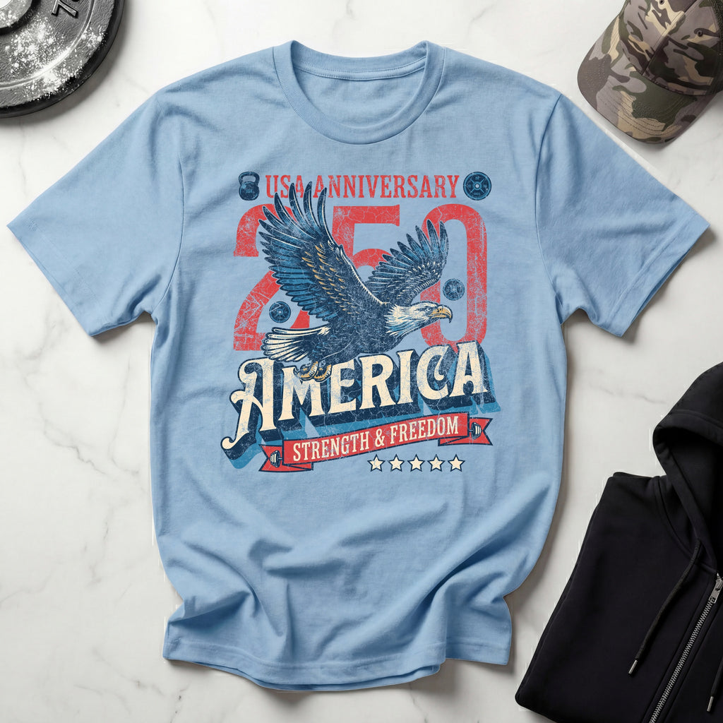 America USA 250 Strength Freedom Vintage Gym T-Shirt