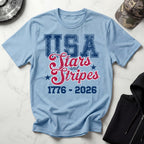 USA 250 Stars Stripes Graphic Vintage Gym T-Shirt