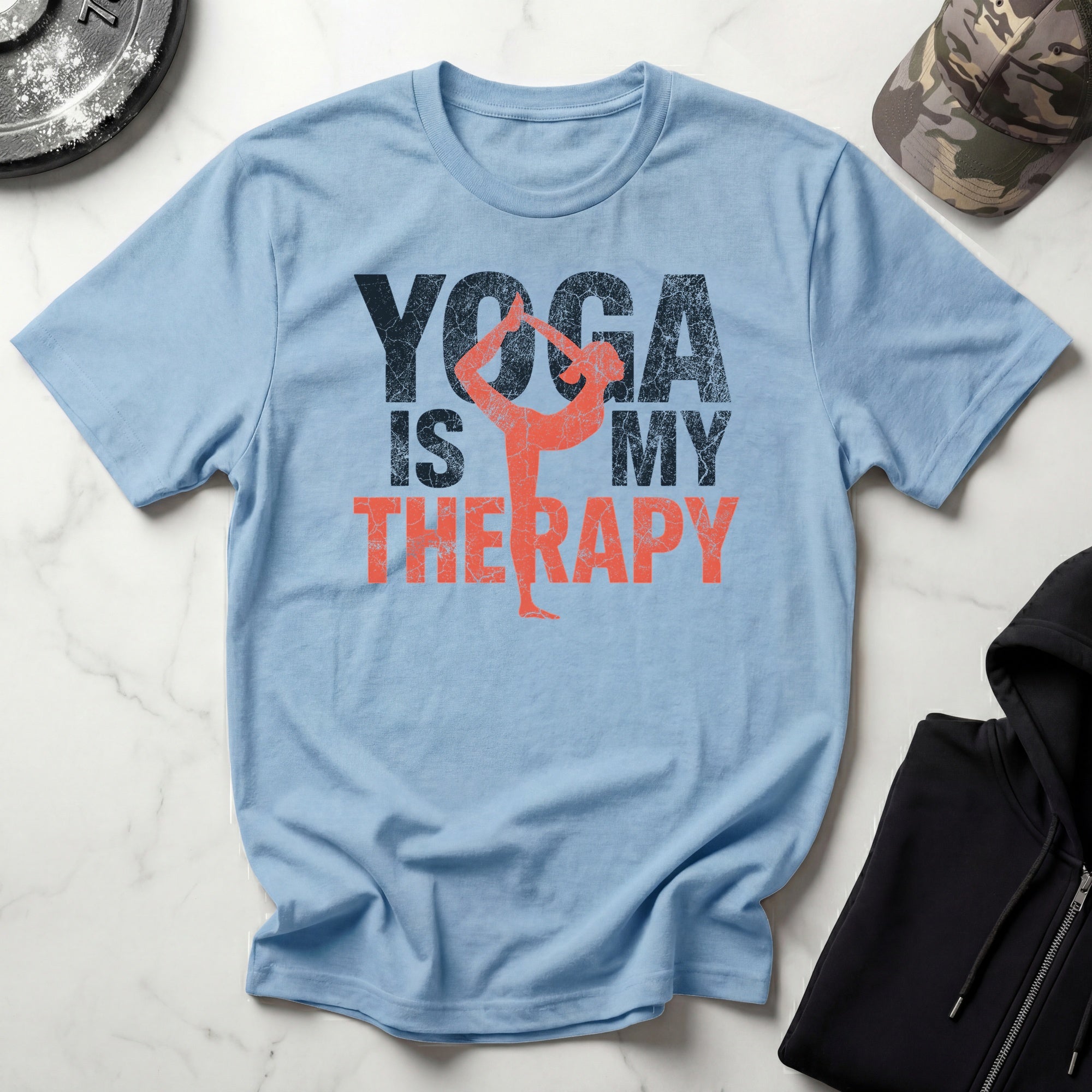 Yoga Is My Therapy Grunge Gym T-Shirt