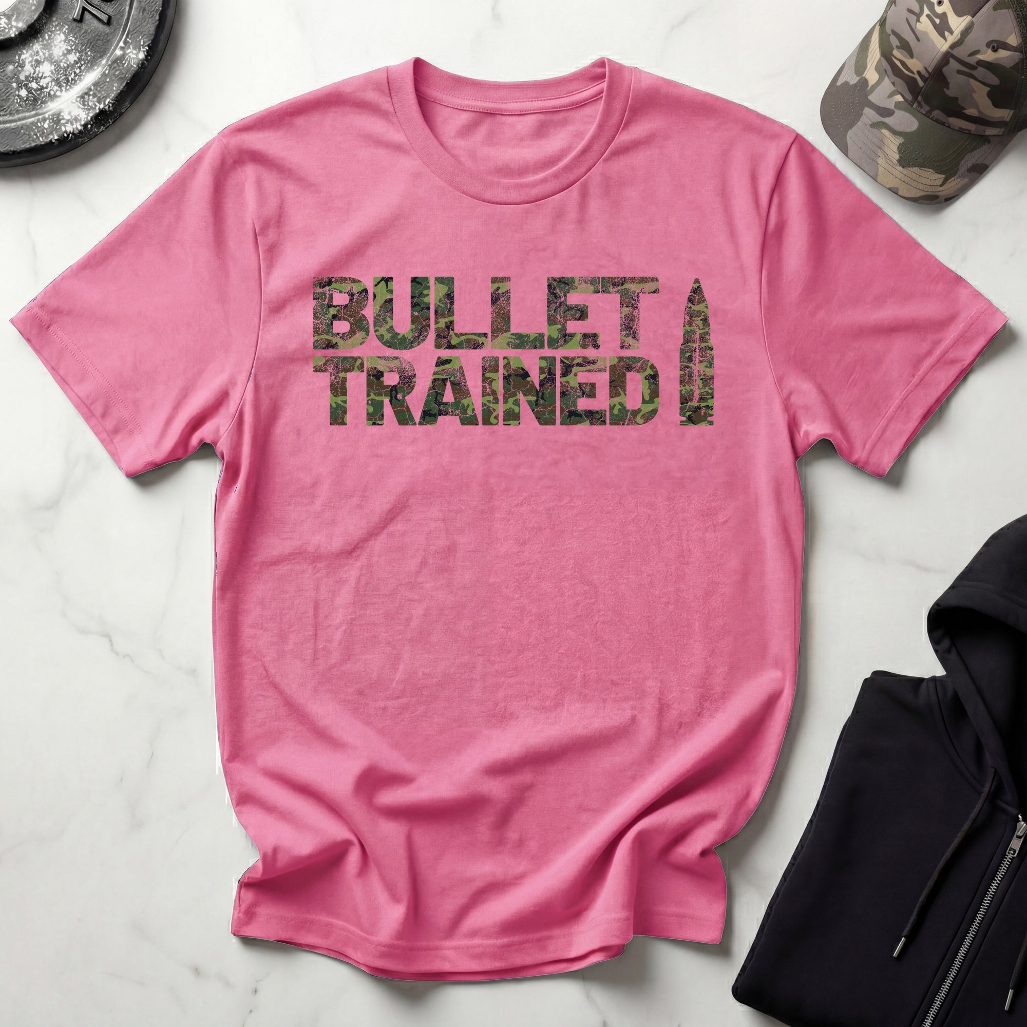 Camo Bullet Trained Graphic Gym T-Shirt