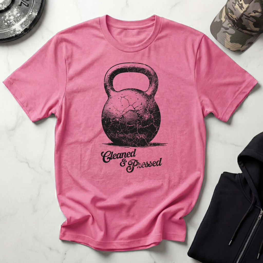 Cleaned and Pressed Kettlebell Retro Gym T-Shirt