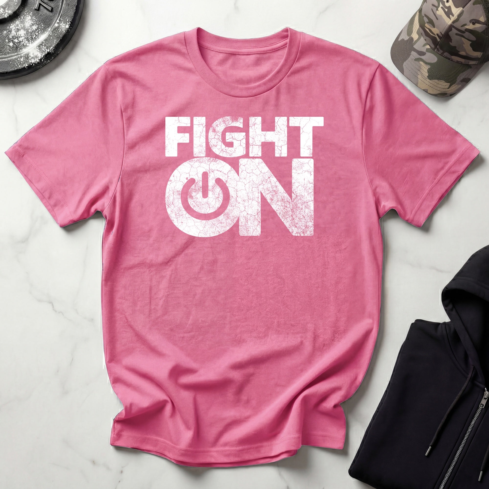 Fight ON Graphic Vintage Gym T-Shirt