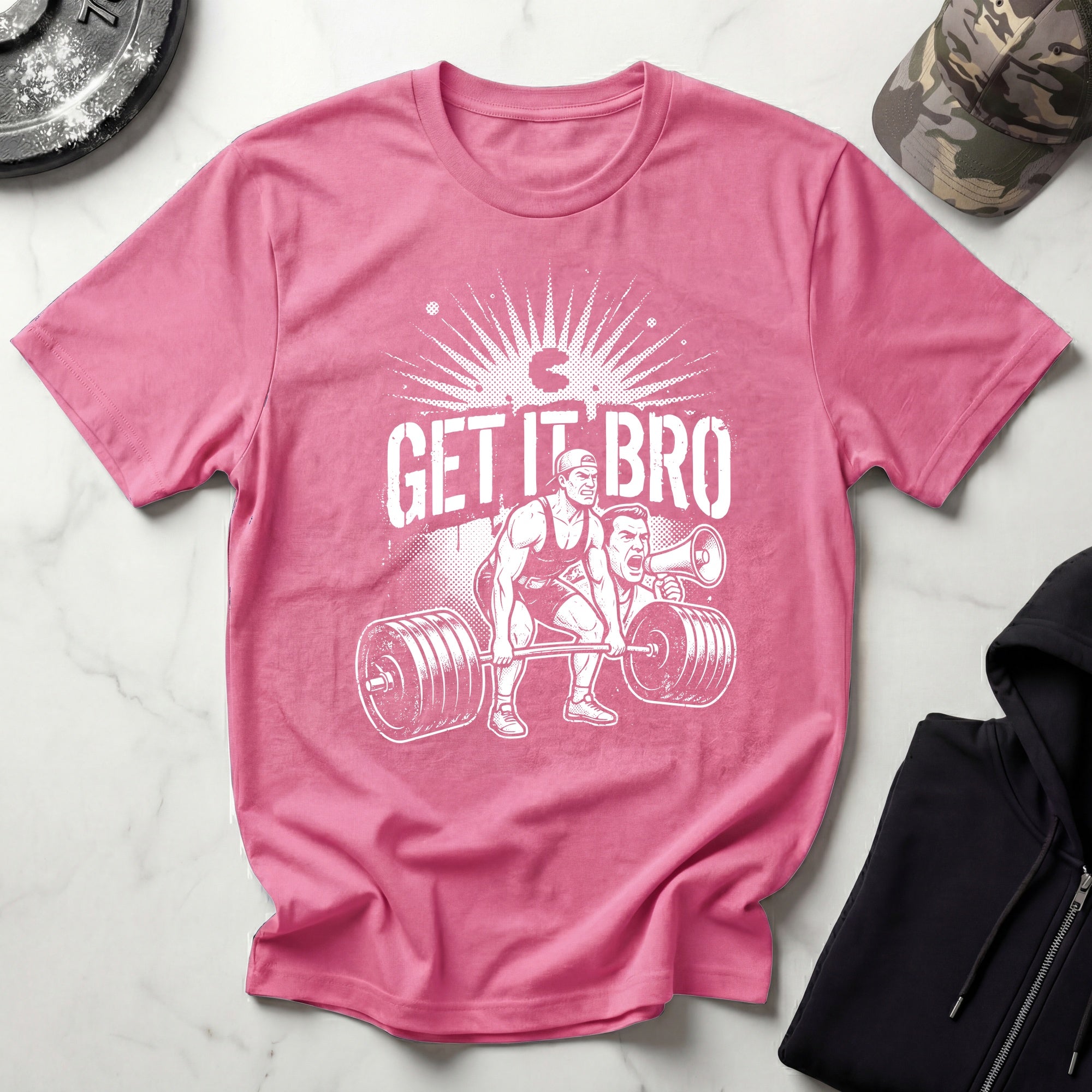Get It Bro Weightlifting Coach Vintage Gym T-Shirt