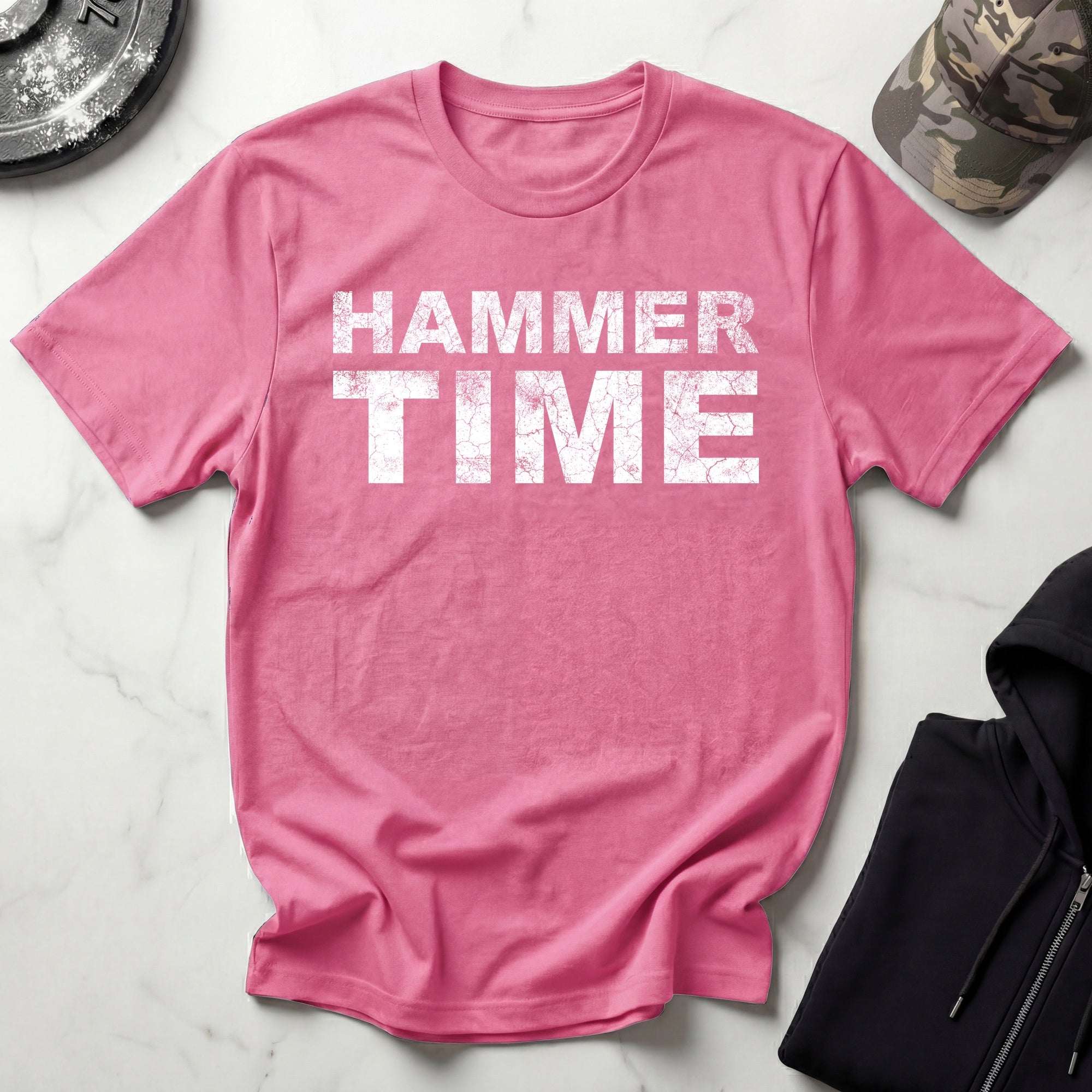 Hammer Time Grunge White Gym T-Shirt