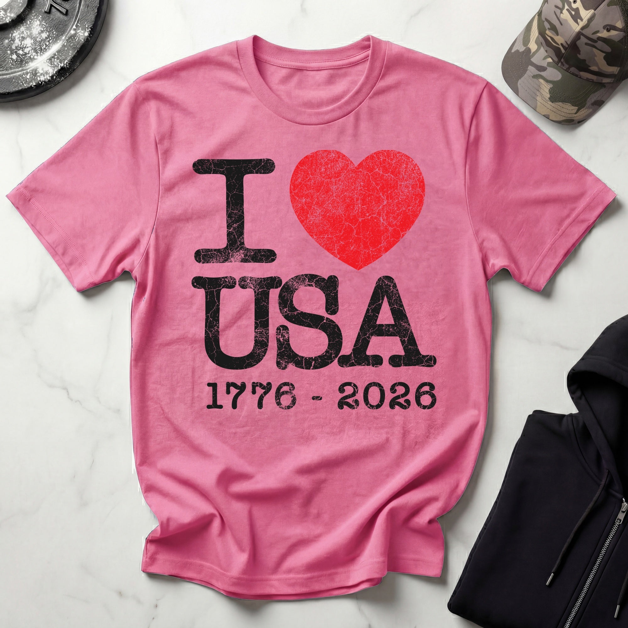 I Heart USA Anniversary Vintage Gym T-Shirt