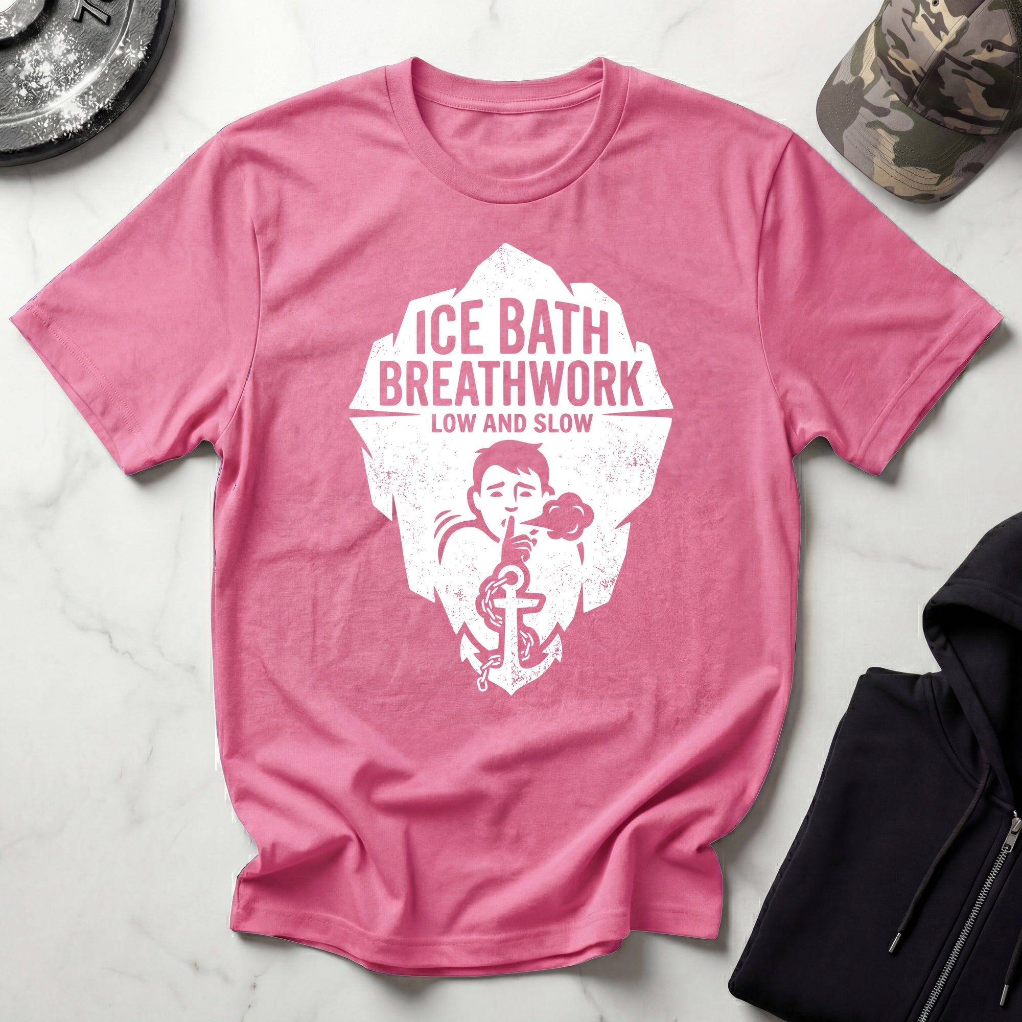 Ice Bath Breathing Vintage Graphic Gym T-Shirt