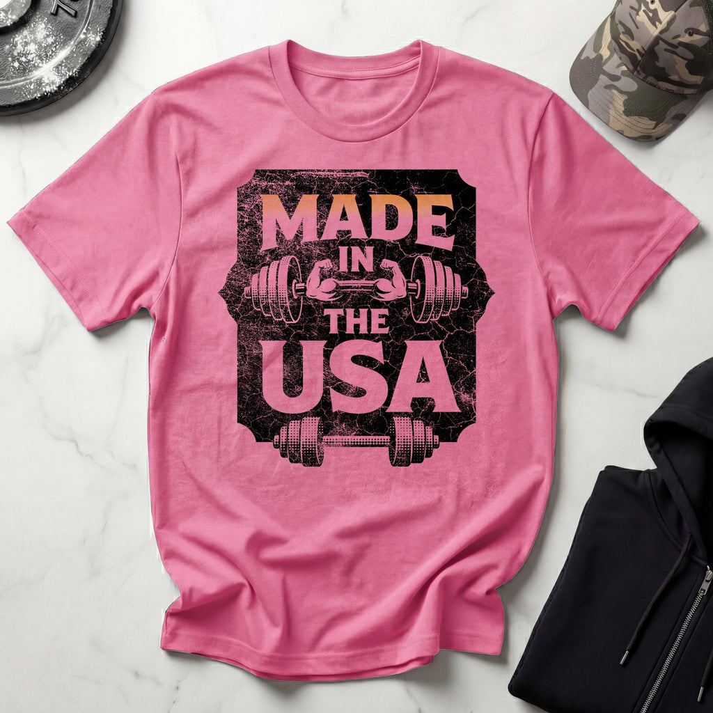USA Made Barbell Gym T-Shirt