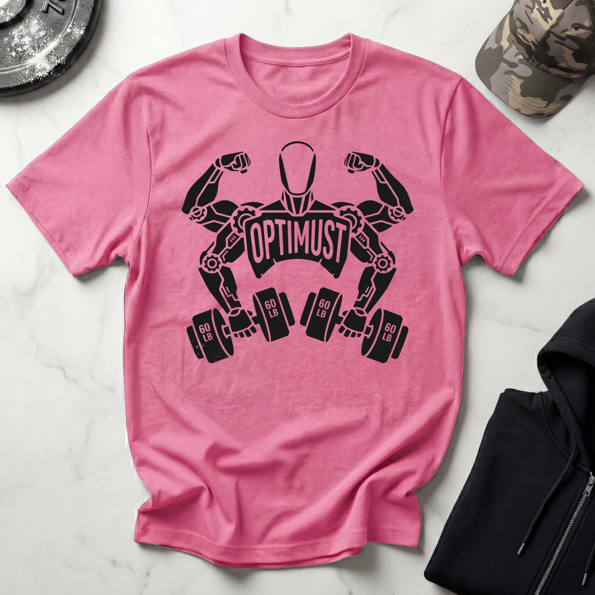 Optimust Training Data Robot Black Gym T-Shirt