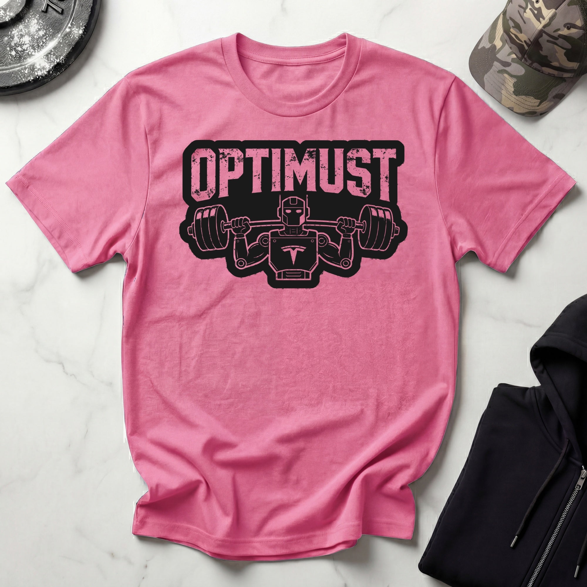 Optimust Jacked Robot Black Gym T-Shirt