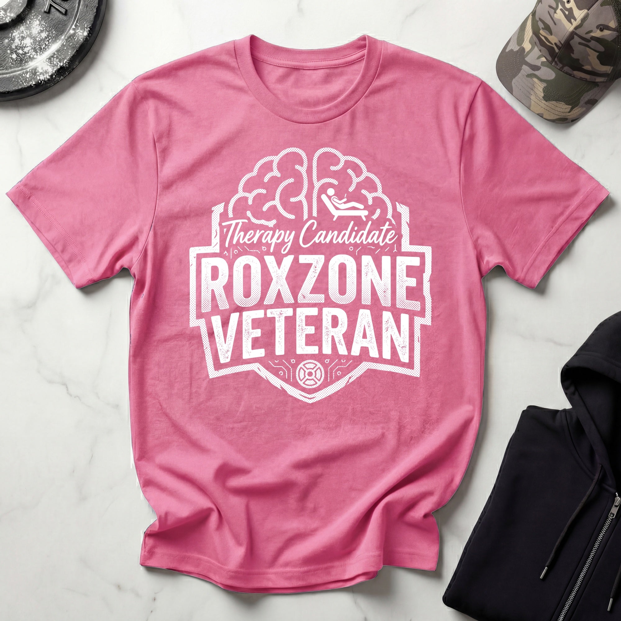 Roxzone Veteran Graphic White Gym T-Shirt