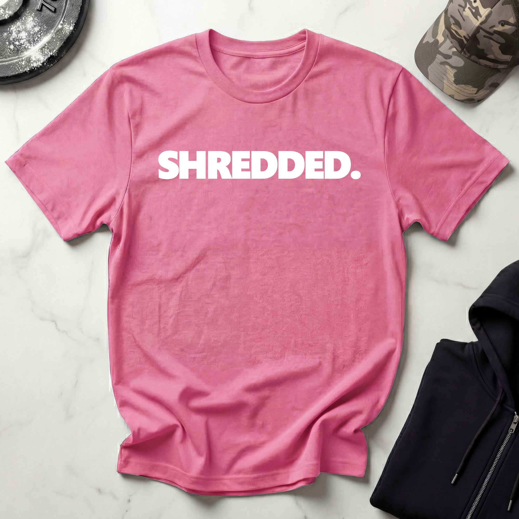 SHREDDED Typographic Bodybuilding Vintage Gym T-Shirt
