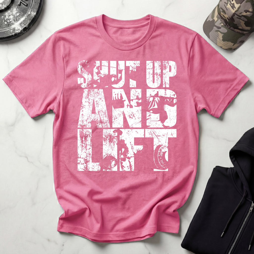 Shut Up and Lift Heavy Graphic Vintage Gym T-Shirt