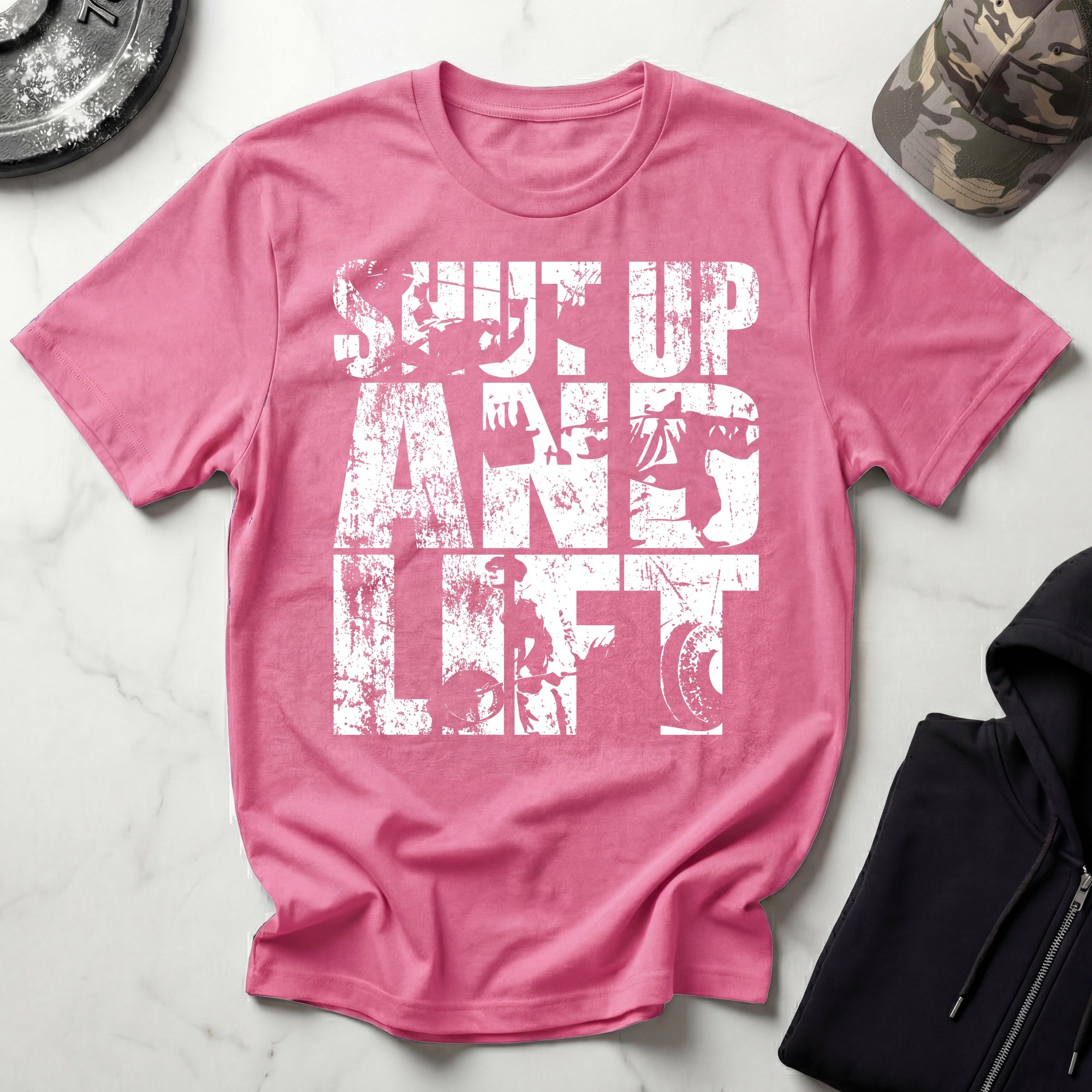 Shut Up and Lift Heavy Graphic Vintage Gym T-Shirt