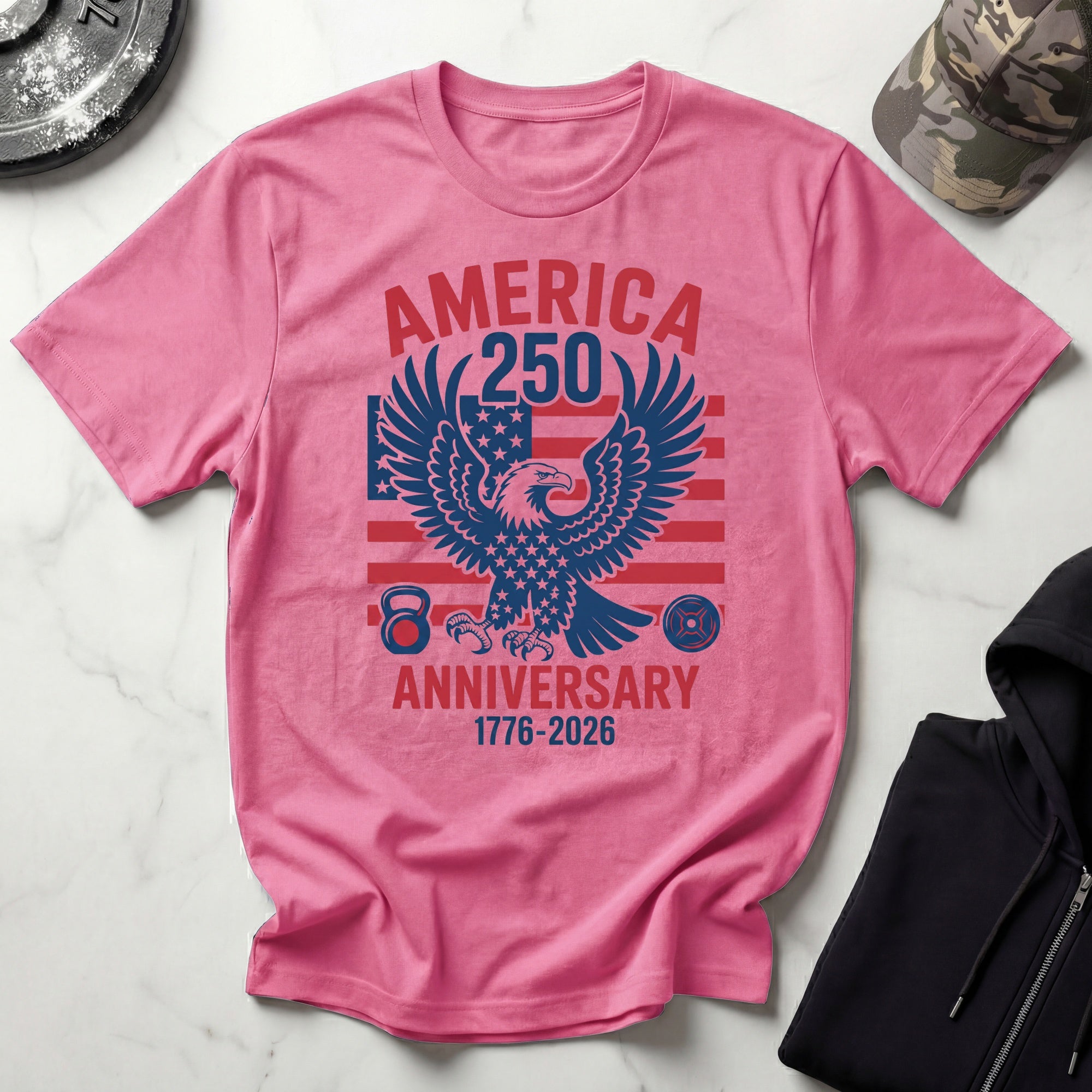 USA 250 Anniversary Gym Graphic Retro Gym T-Shirt