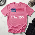 USA 250 Strength Freedom Stars Vintage Gym T-Shirt
