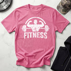 Bodybuilder and Barbell Grunge White Gym T-Shirt