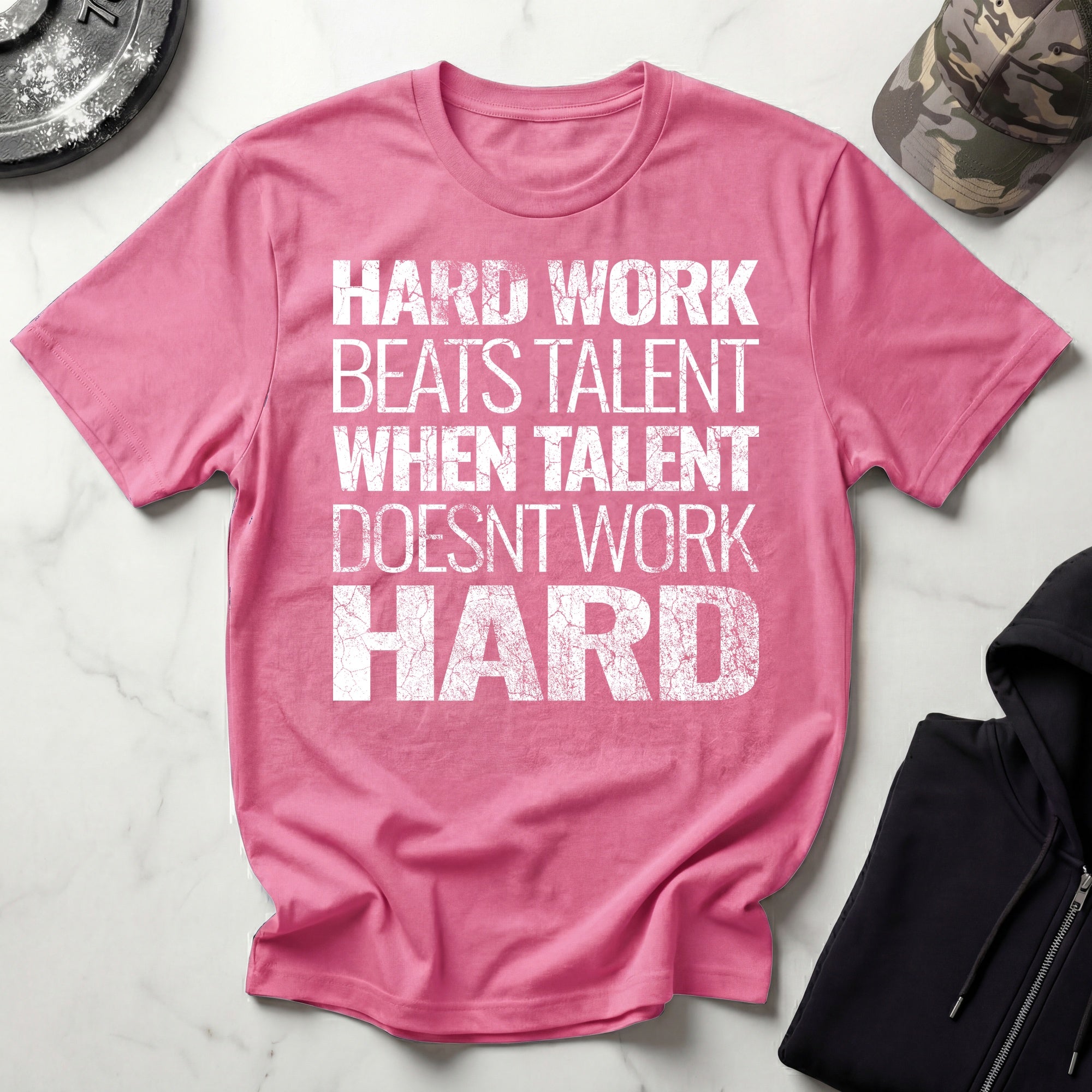 Hard Work Grunge Graphic Gym T-Shirt