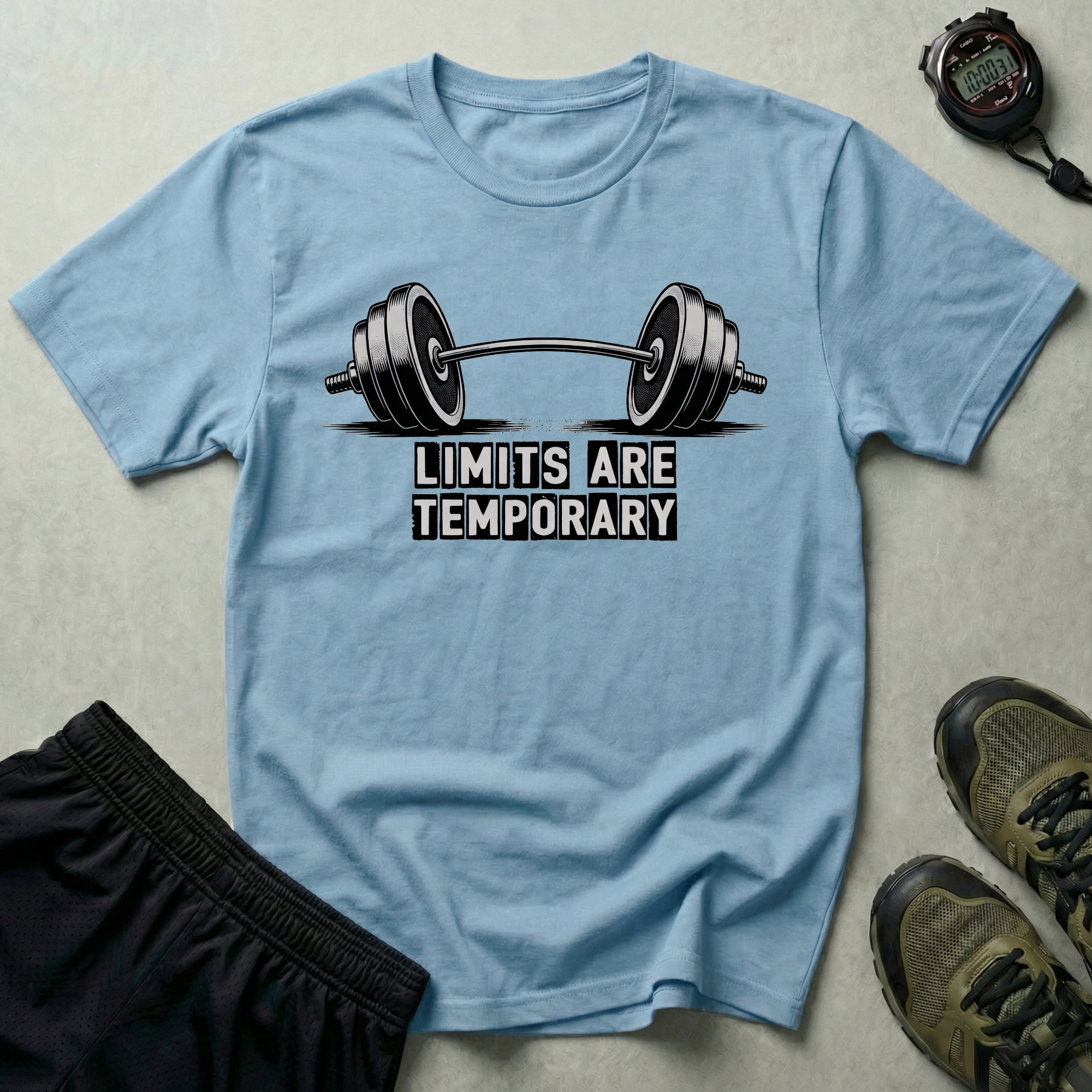 Limits Are Temporary Bodybuilding Barbell T-Shirt