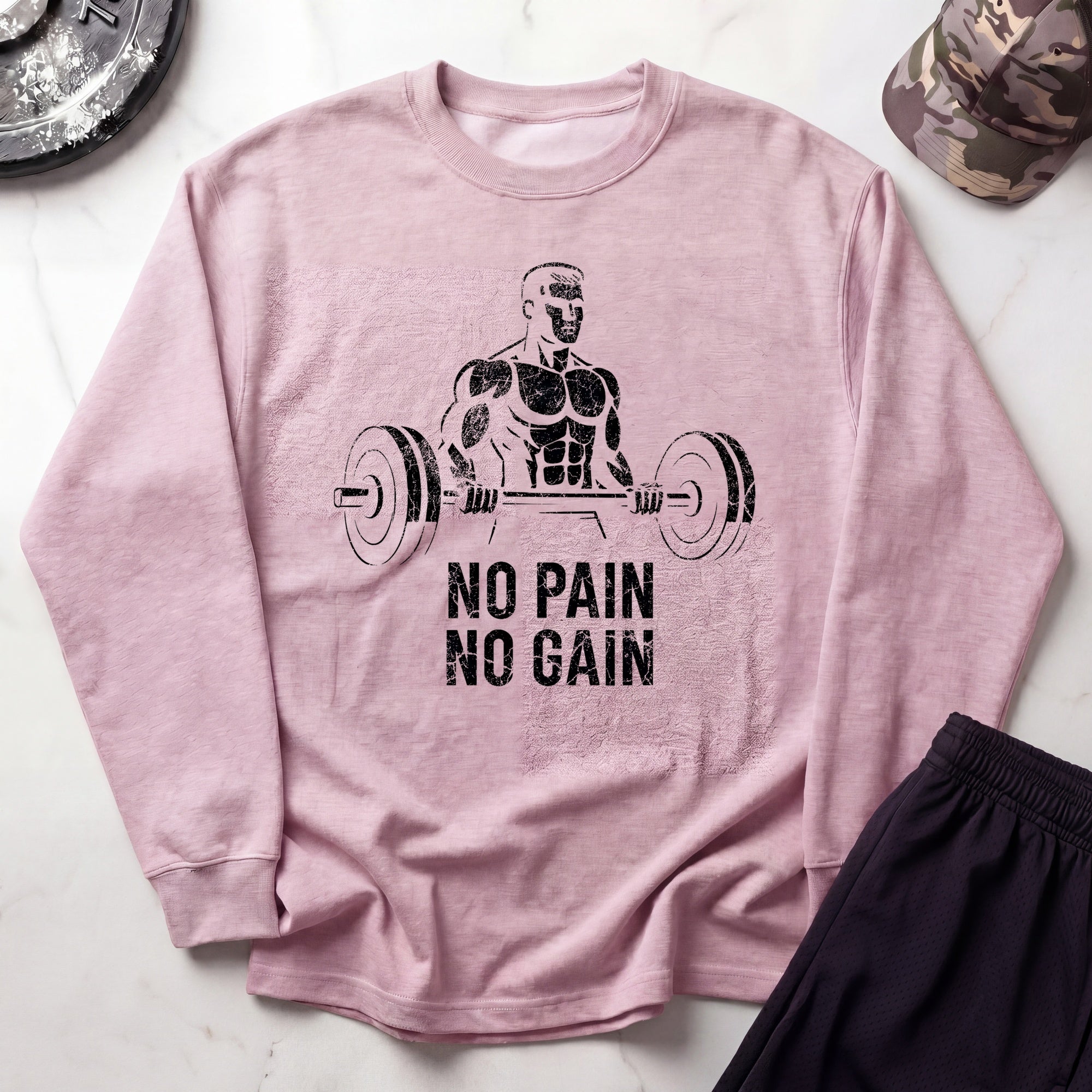 No Pain No Gain Cozy Gym Crewneck Sweatshirt