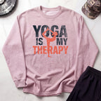 Yoga Is My Therapy Sweatshirt — Cozy Yoga Crewneck for Mindfulness & Wellness