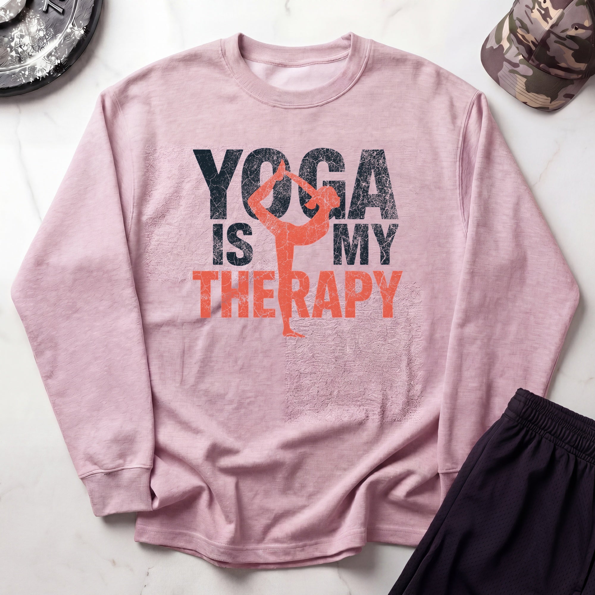 Yoga Is My Therapy Sweatshirt — Cozy Yoga Crewneck for Mindfulness & Wellness