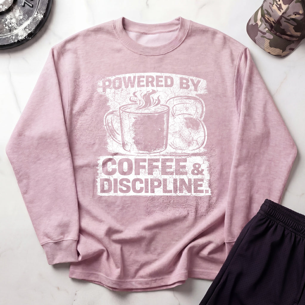 Powered By Coffee Gym Discipline Crewneck Sweatshirt