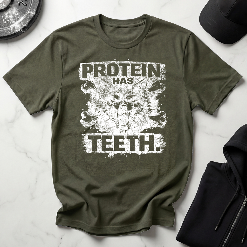 Protein Has Teeth Dark Tee
