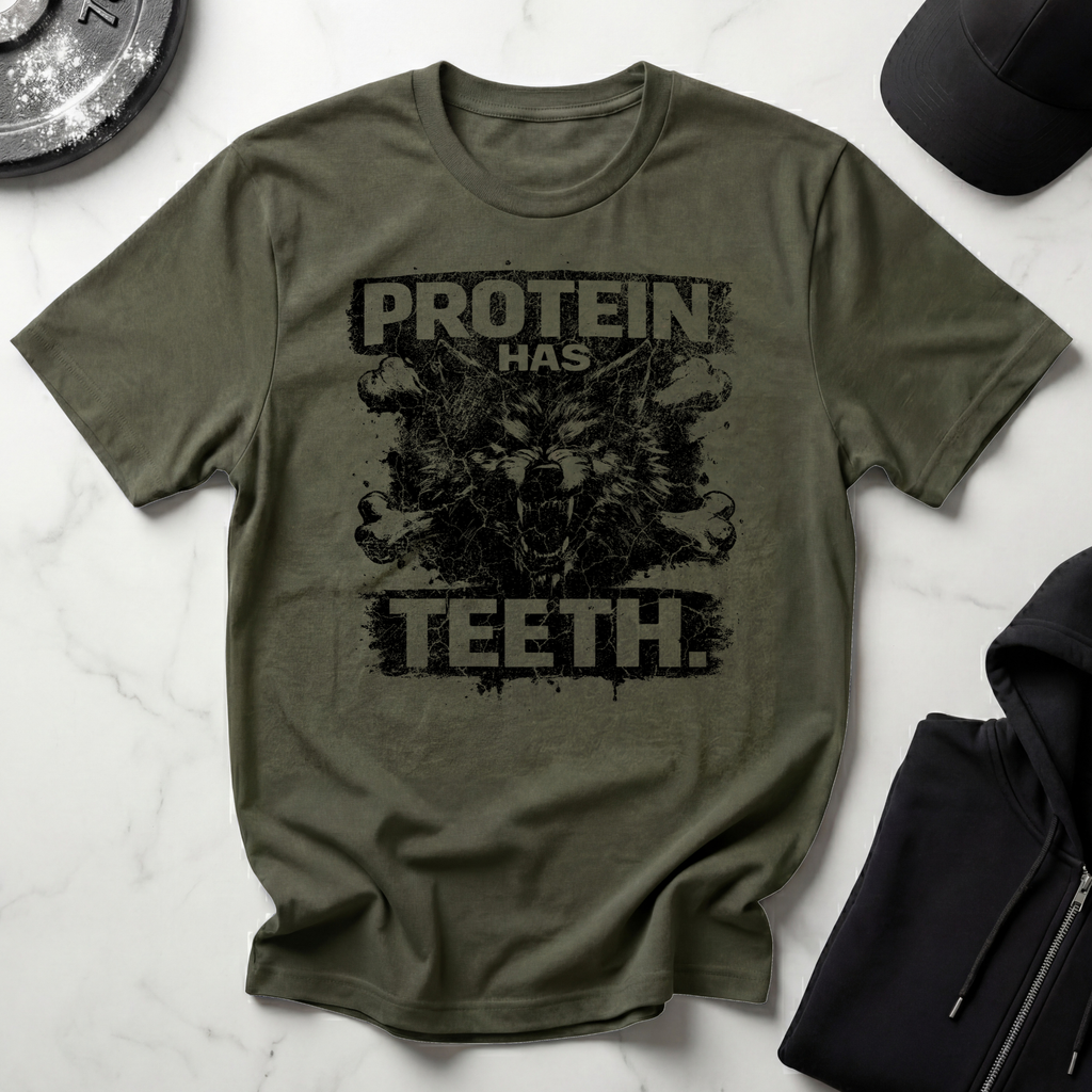 Protein Has Teeth Light Tee
