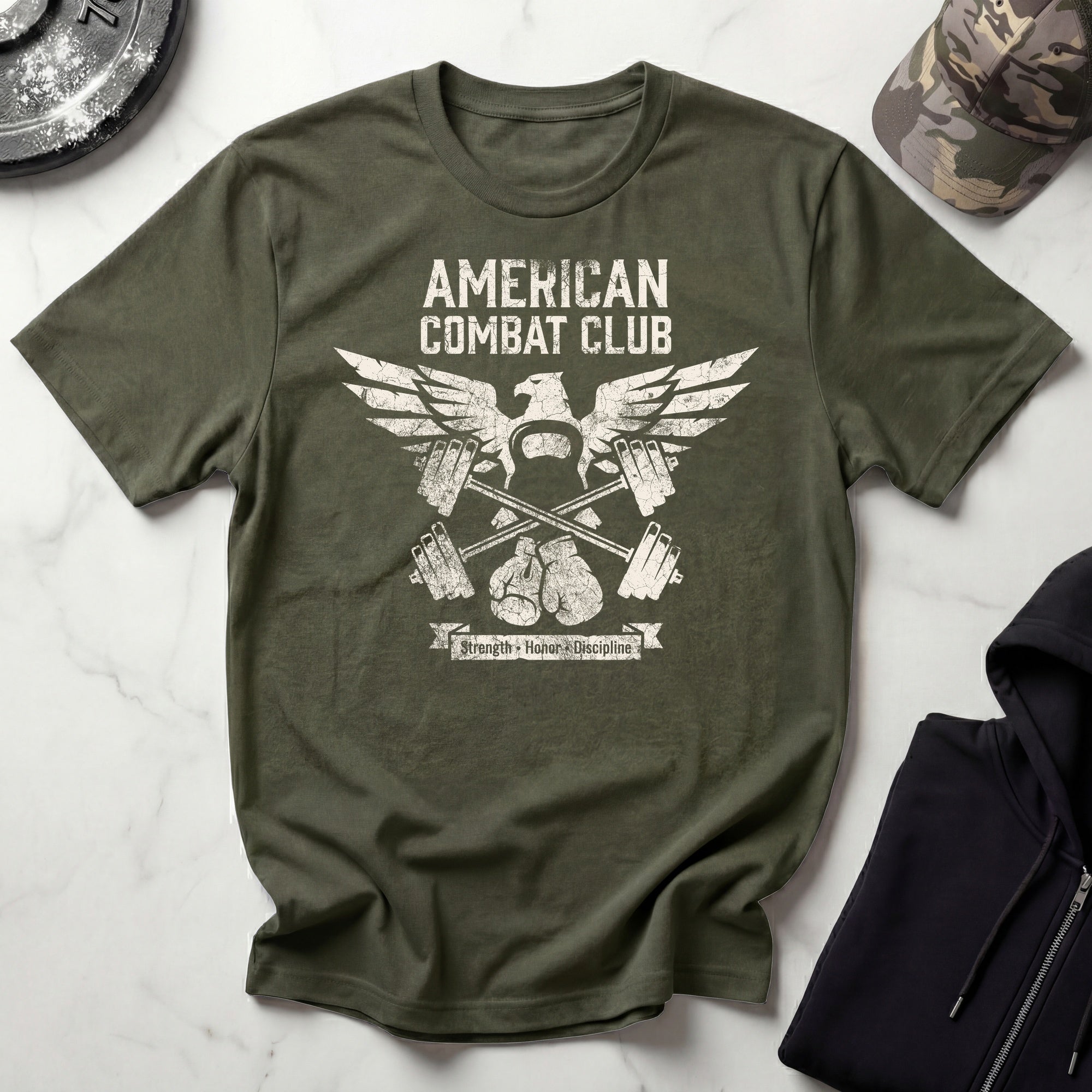 American Combat Club Gym Vintage Gym T-Shirt