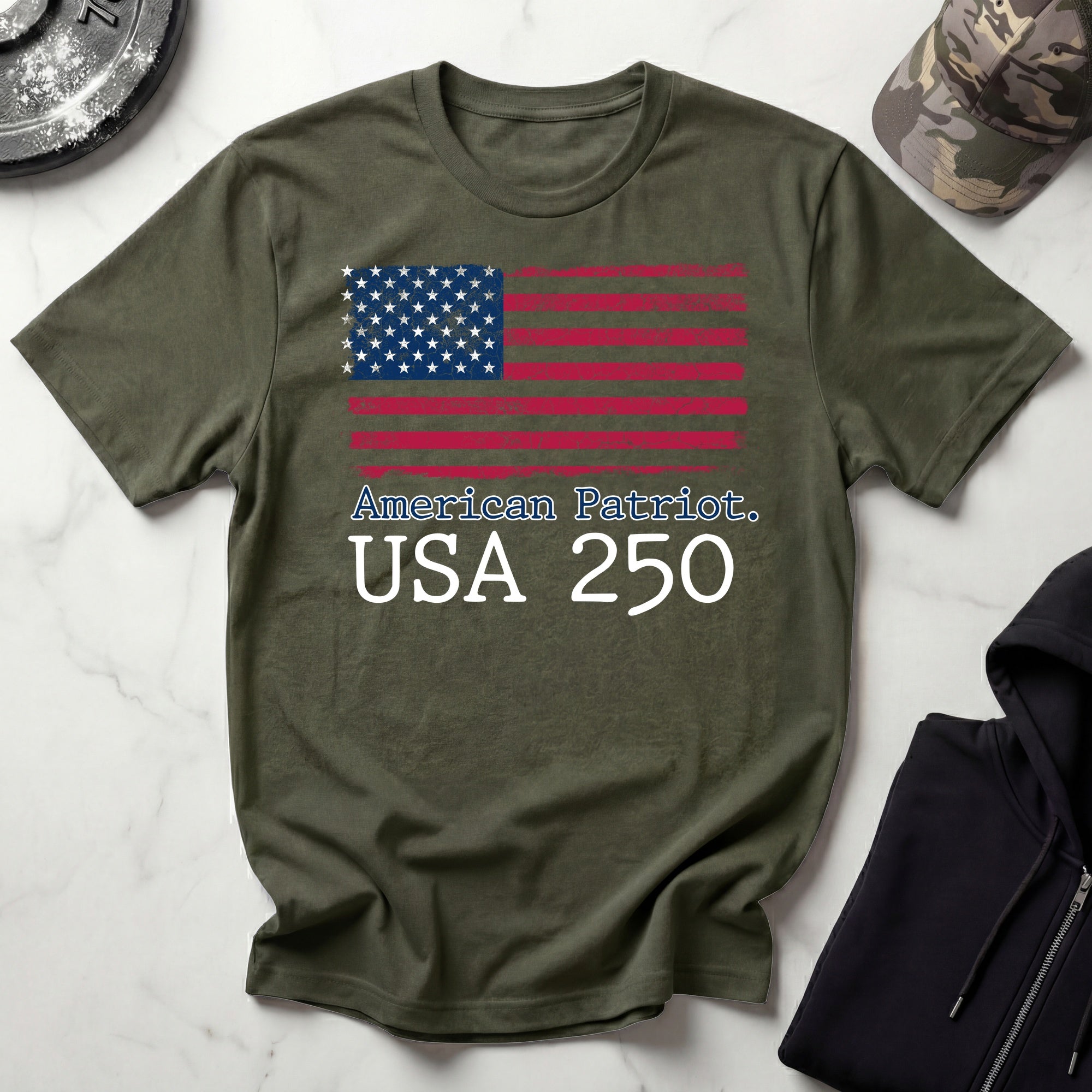 American Patriot 250 Stars and Stripes Vintage Gym T-Shirt