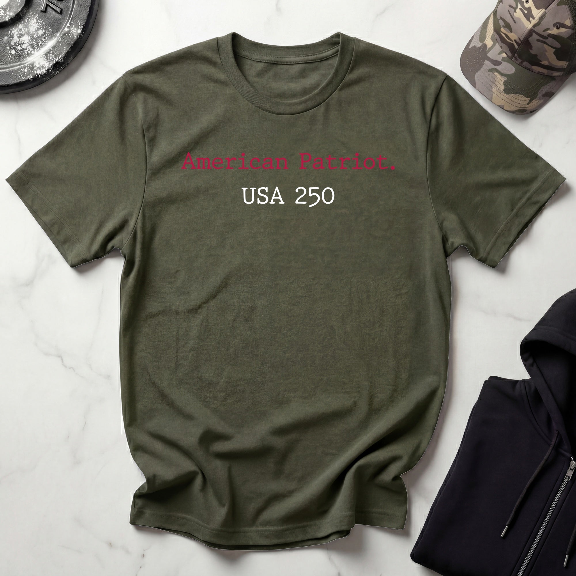 American Patriot US 250 Typographic Vintage Gym T-Shirt